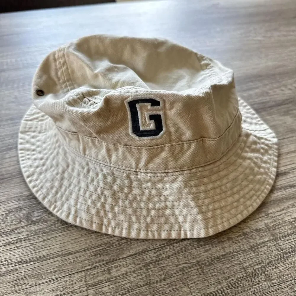 Gap Bucket Hat Khakis Beige‎ Embroidered G Logo Cotton M/L Classic Preppy